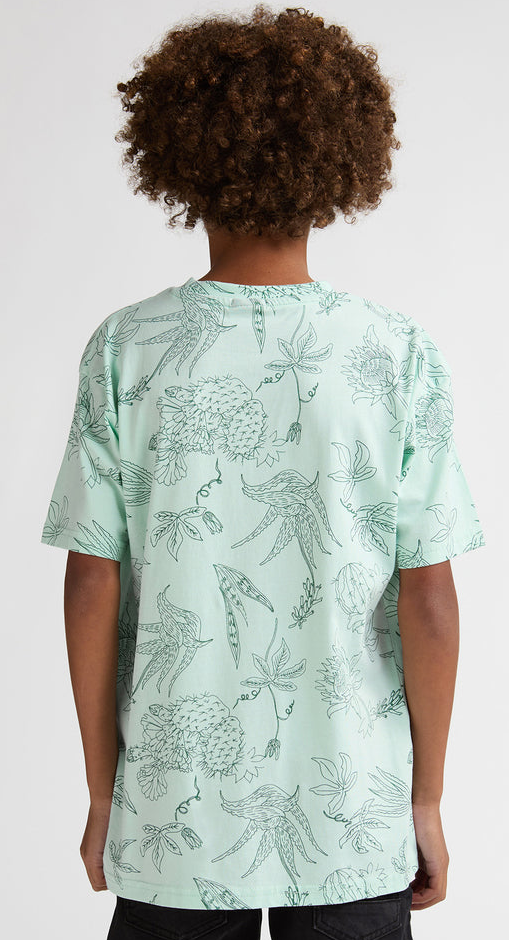 Petrol Industries Jungs T-Shirt mit All-over Print Blumen in Mint
