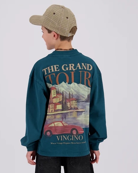 Vingino Hendo Jungs Oversized langarm Oberteil in Deep Teal Grün - The Grand Tour Vingino Hendo Jungs Oversized langarm Oberteil in Deep Teal Grün - The Grand Tour