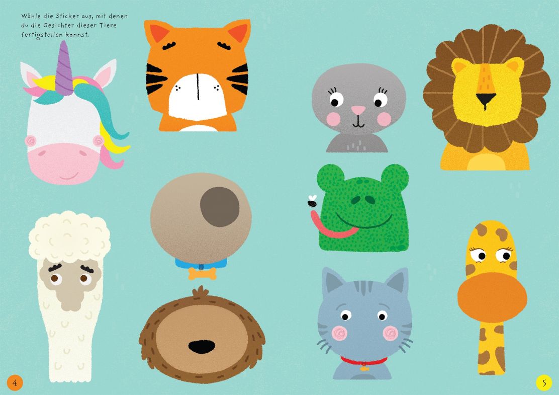 Usborne Mein Immer-wieder-Stickerbuch: Lustige Gesichter