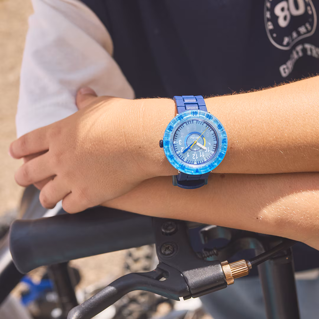 Flik Flak Kinderuhr - BLUE BRICK 