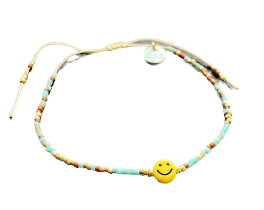Lua Armband Happy Sunshine Verstellbar Smiley Türkis Lua Armband Happy Sunshine Verstellbar Smiley Türkis