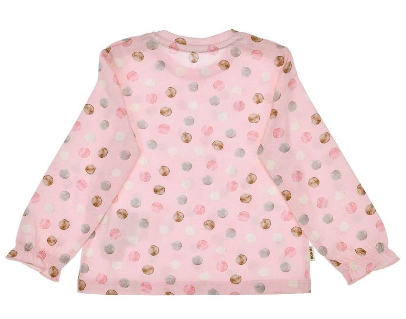 Bondi Langarm Shirt in Rosa mit Wasserfarbe Punkte