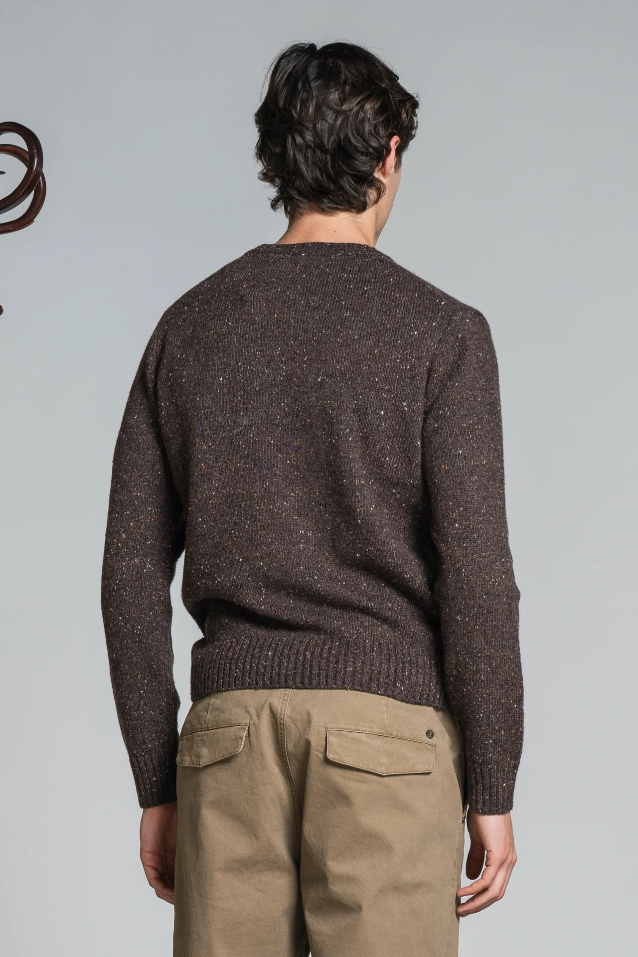 IMPURE George Rundhals Strick Pullover Wollmischung Braun Meliert IMPURE George Rundhals Strick Pullover Wollmischung Braun Meliert