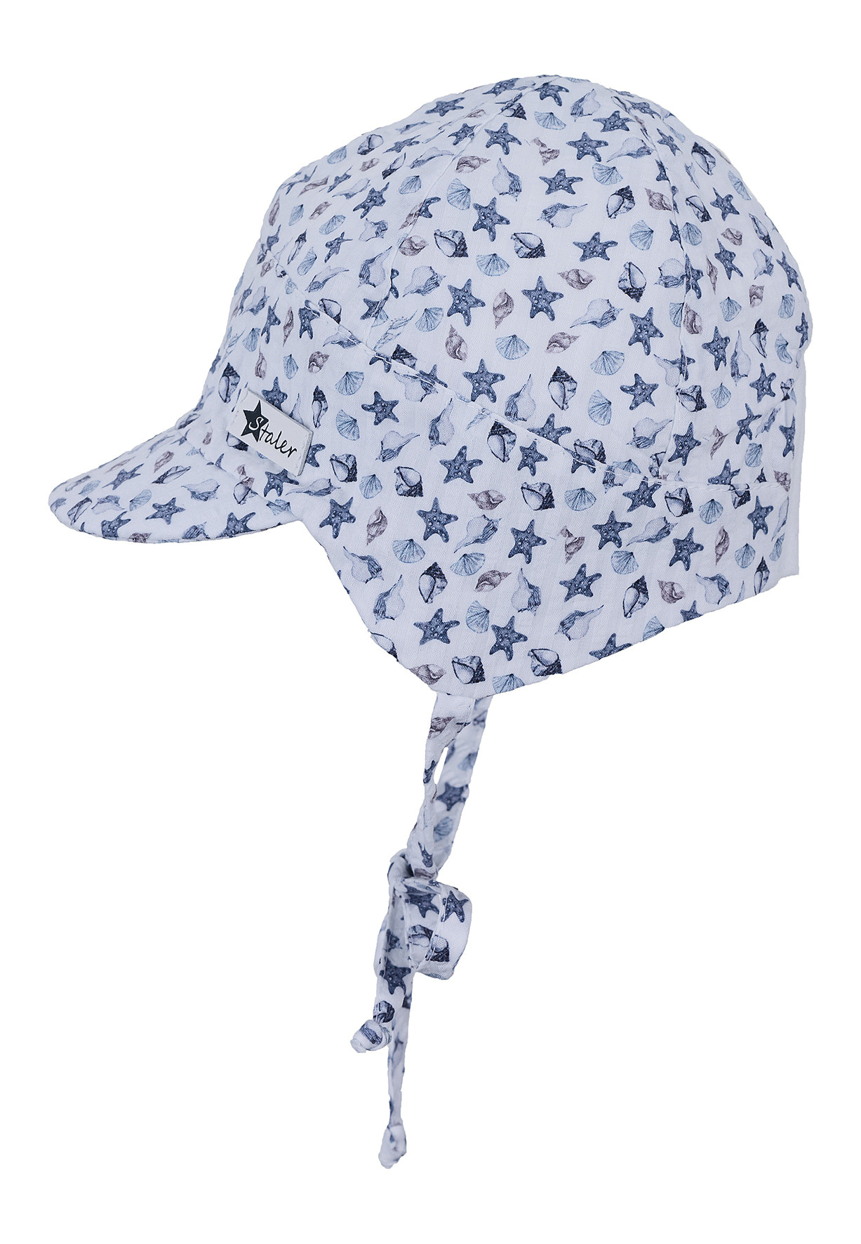 Sterntaler Baby Seersucker Sonnenmütze mit UV Schutz 50+ - Muscheln - SALE