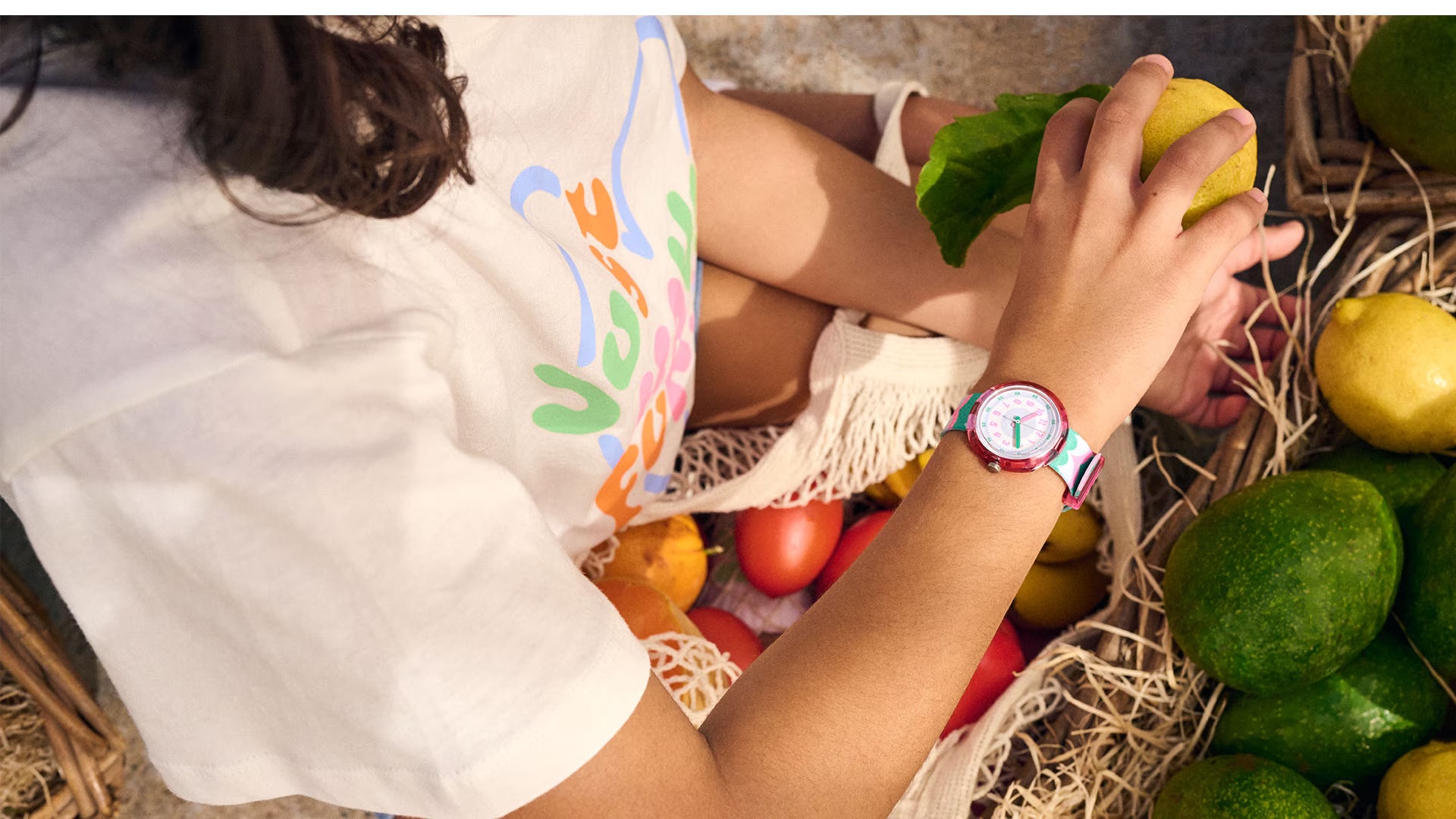 Flik Flak Kinderuhr in Blau, Rosa und Grün - Retro Scales