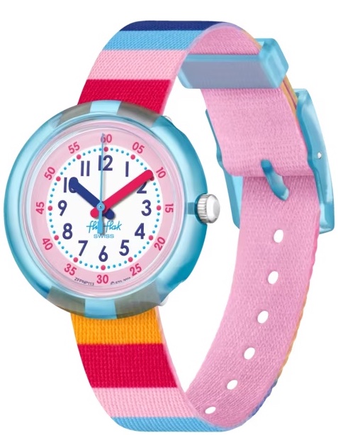 srtipy-pink Flik Flak Uhr Kinderuhr - Stripy Pink - Stripy Pink Bunt