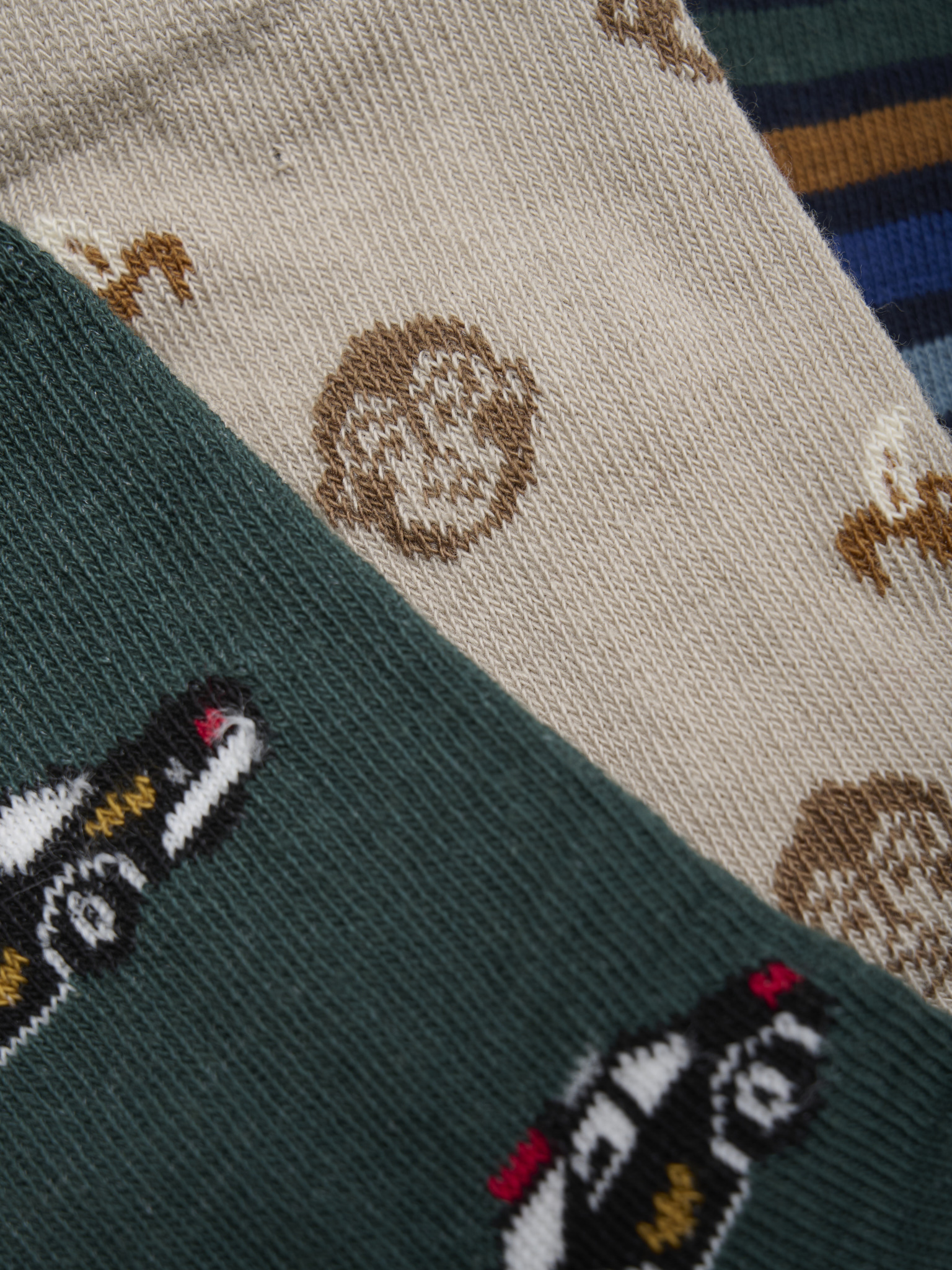 Minymo 3-er Pack Socken Parisian Night/Blau - Polizeiauto/Affen/Streifen