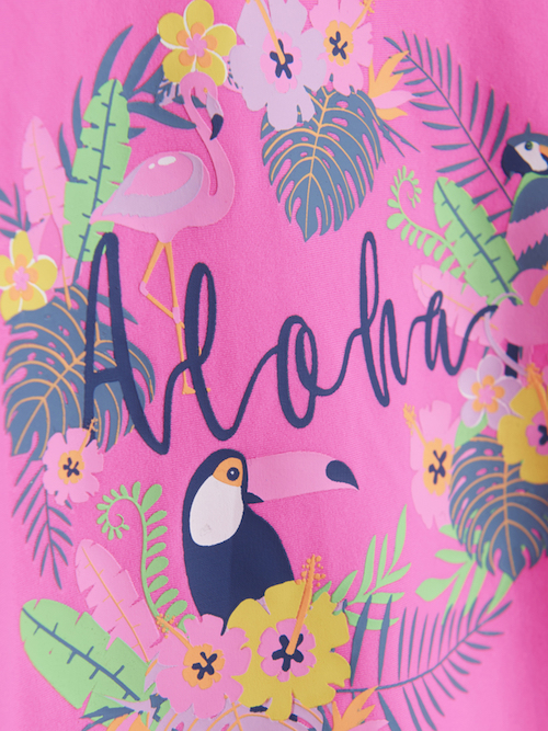 720130_5590_C Color Kids Schwimmshirt in Neon Pink - Aloha