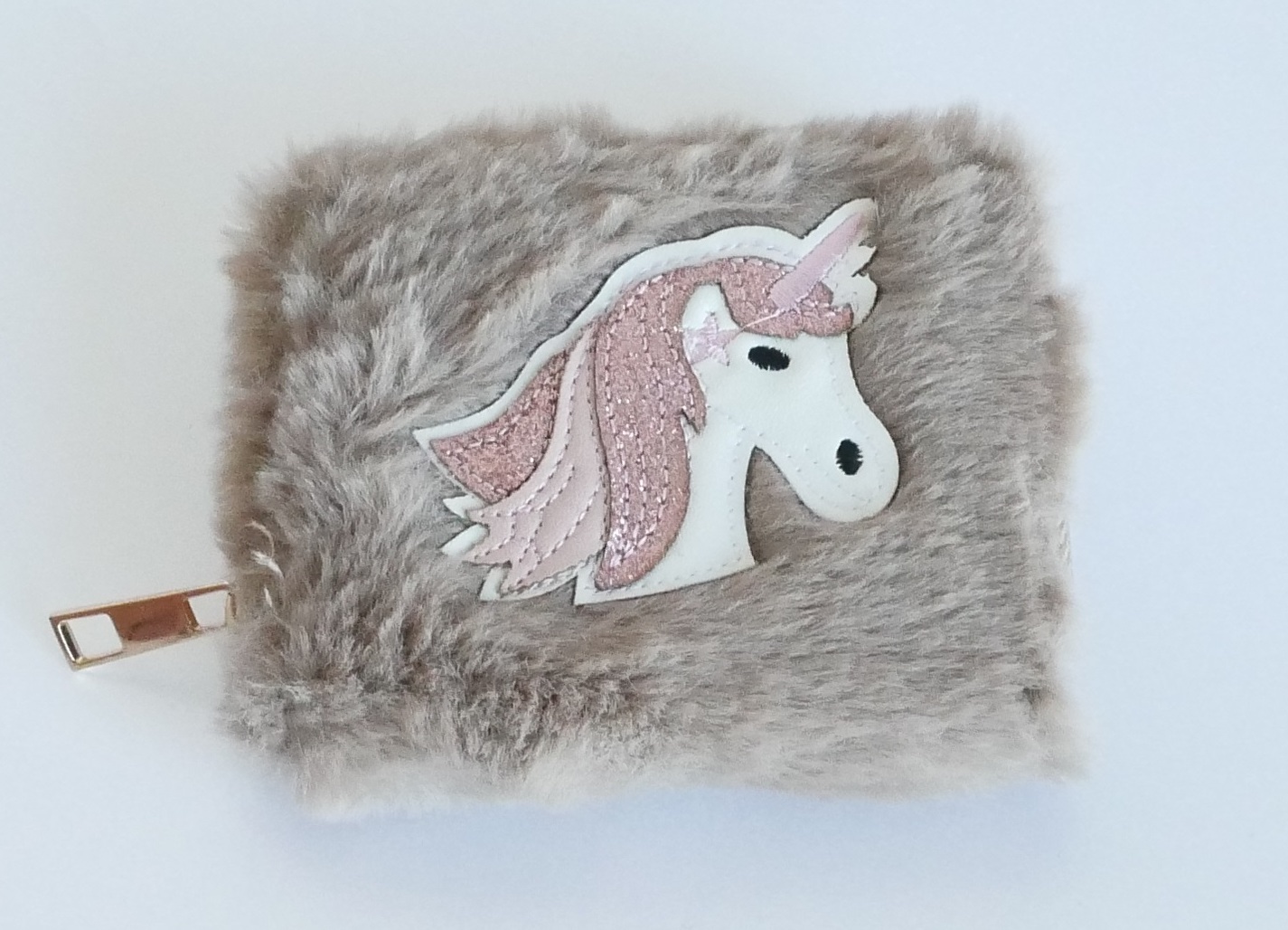 KisMe Kinder Geldbörse Plüsch Einhorn - Beige Braun