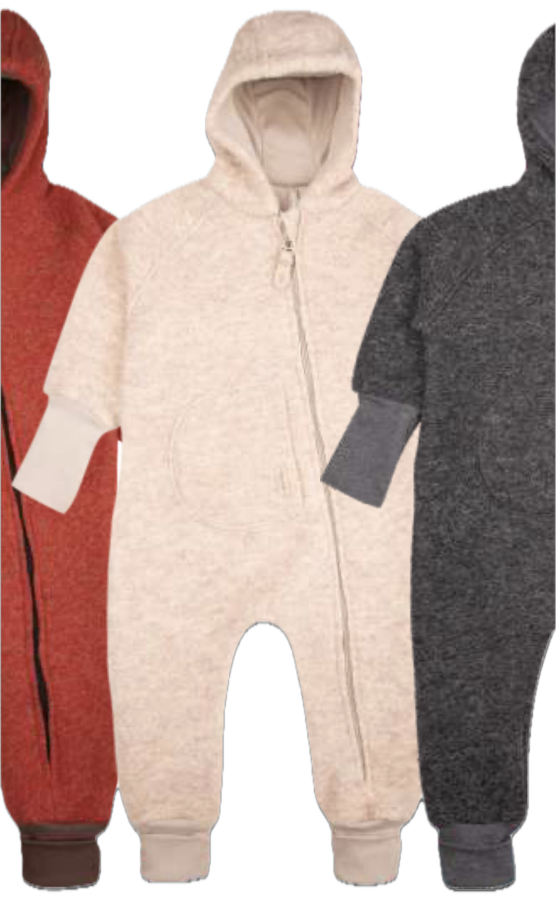 Pure Pure Wollwalk Overalll mit Kapuze in Beige Braun Pure Pure Wollwalk Overalll mit Kapuze in Beige Braun