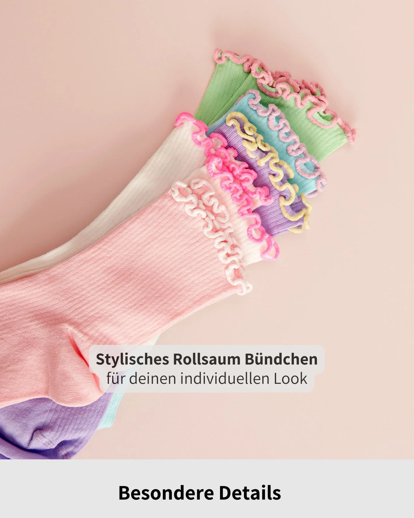 le ooley Socken Spaghetti White - Weiß mit Neon Pink