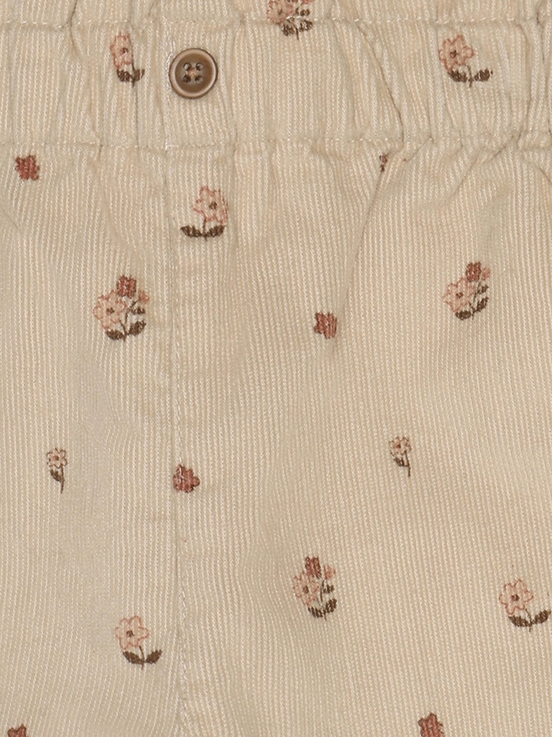 Minymo Cordhose Beige mit Altrosa Blumen Allover Minymo Cordhose Beige mit Altrosa Blumen Allover
