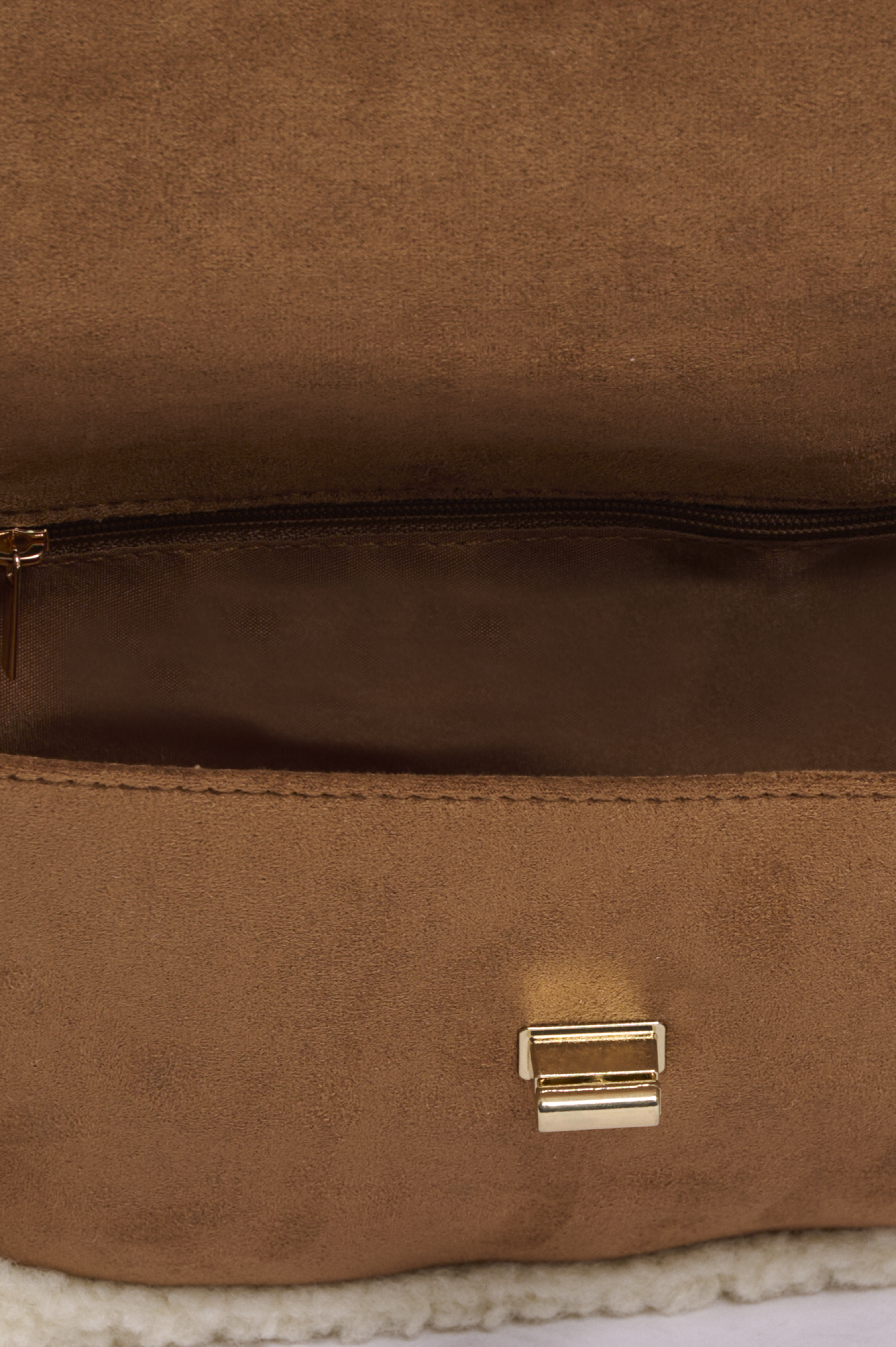 Rino & Pelle Robine Handtasche aus Kunstveloursleder - Brown/Braun Rino & Pelle Robine Handtasche aus Kunstveloursleder - Brown/Braun