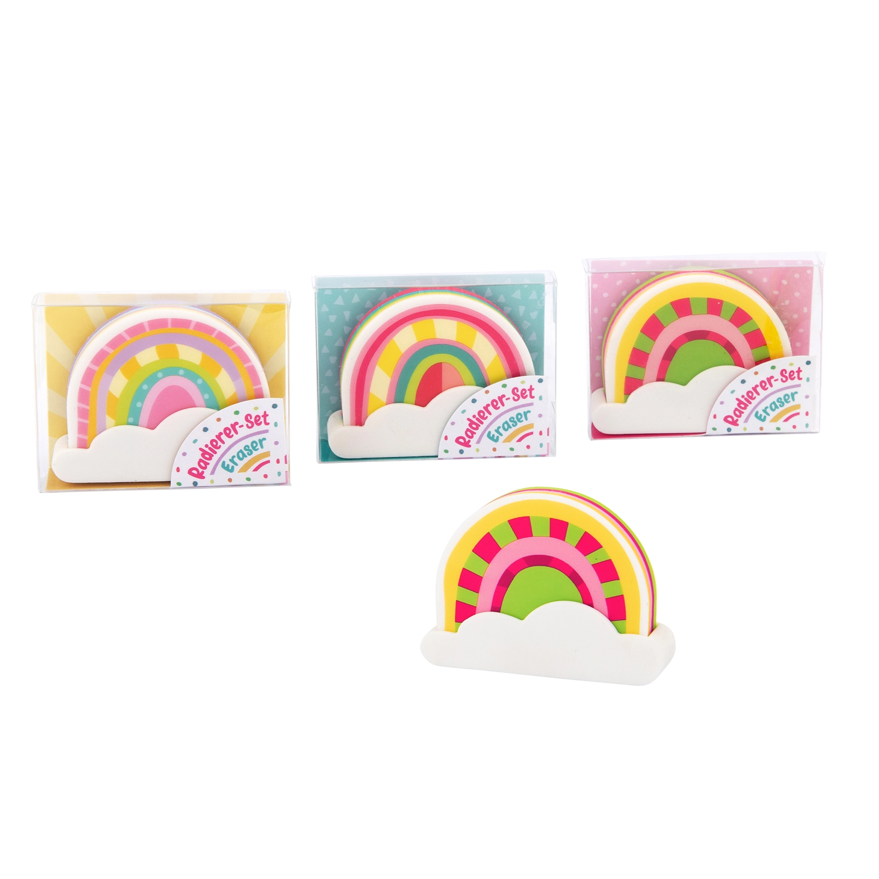 Trendhaus Good Feelings Radierer Set Regenbogen & Wolke