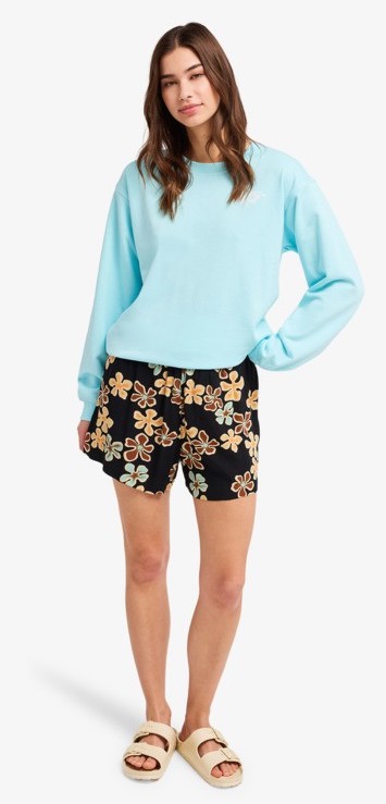 Roxy Surf Stoked Sweatshirt in Türkis Blau Terry Vint - Sweatshirt für Frauen Roxy Surf Stoked Sweatshirt in Türkis Blau Terry Vint - Sweatshirt für Frauen