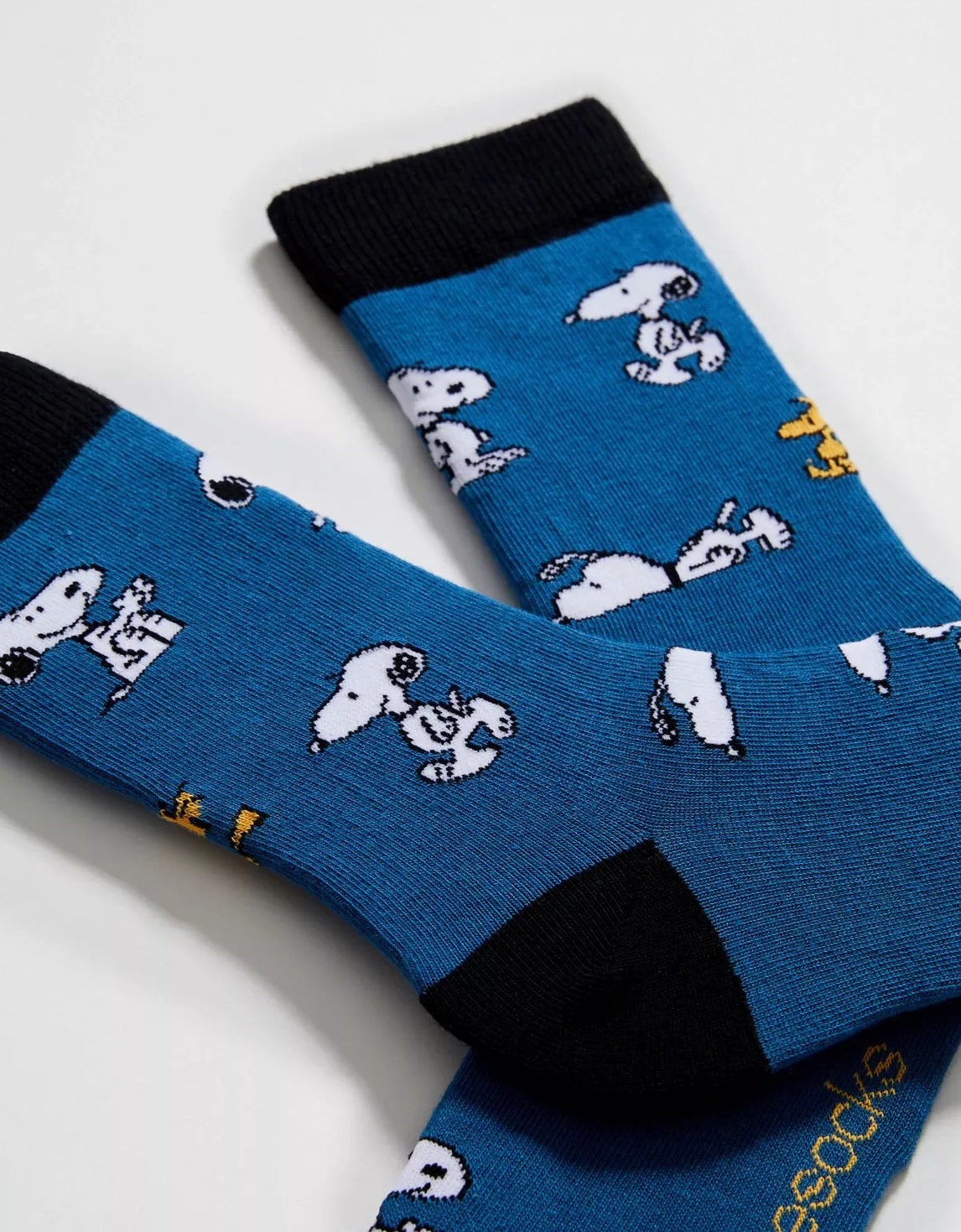 besocks Peanuts Kindersocken aus Bio-Baumwolle in Blau - Snoopy & Woodstock 