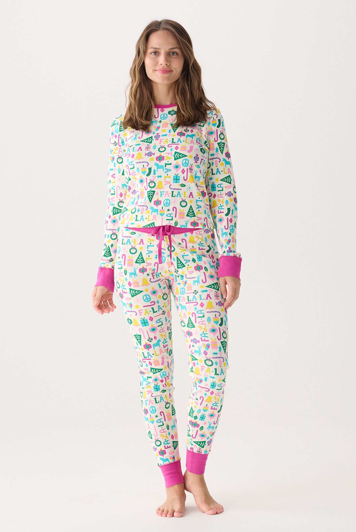 Hatley Damen Bio-Baumwolle Pyjama Falala Christmas Pyjama - Weihnachten - SALE
