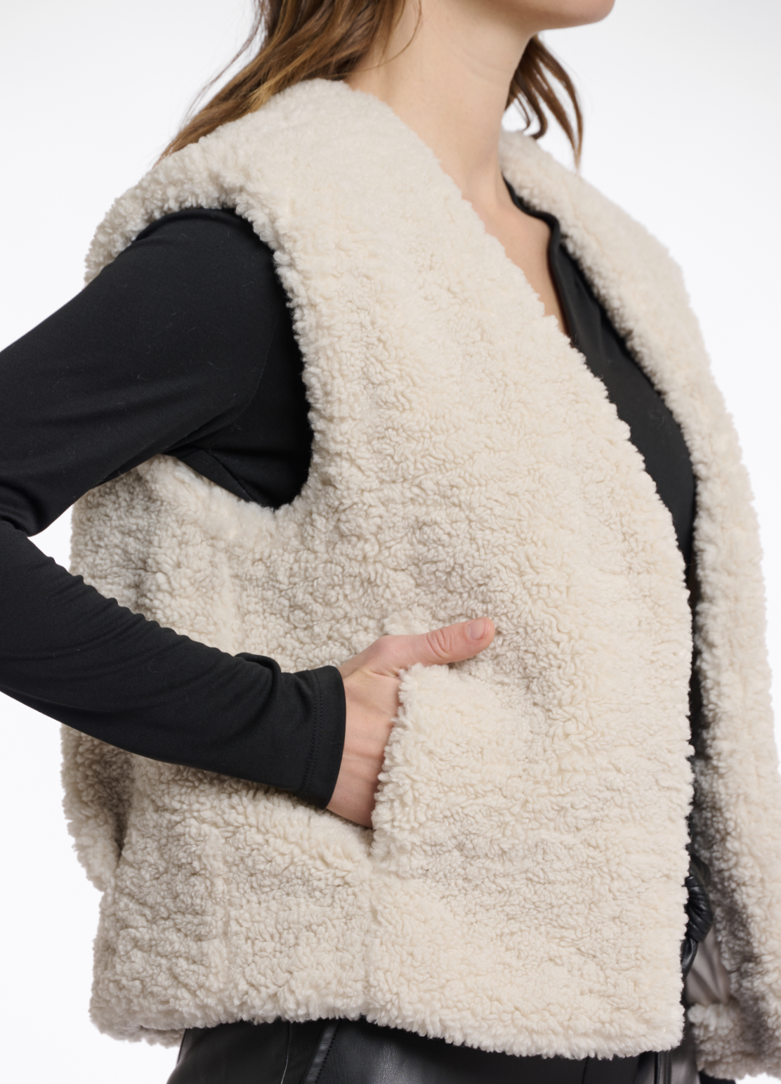 Rino & Pelle Frencie Damen Teddy Weste in Creme