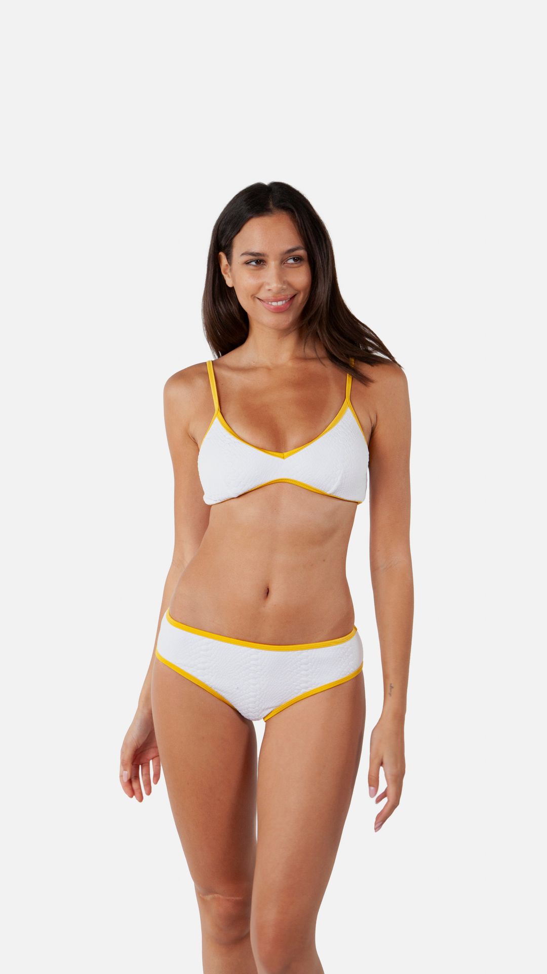 Barts Bikini Top - Octavie Cross Back in Weiß/Gelb