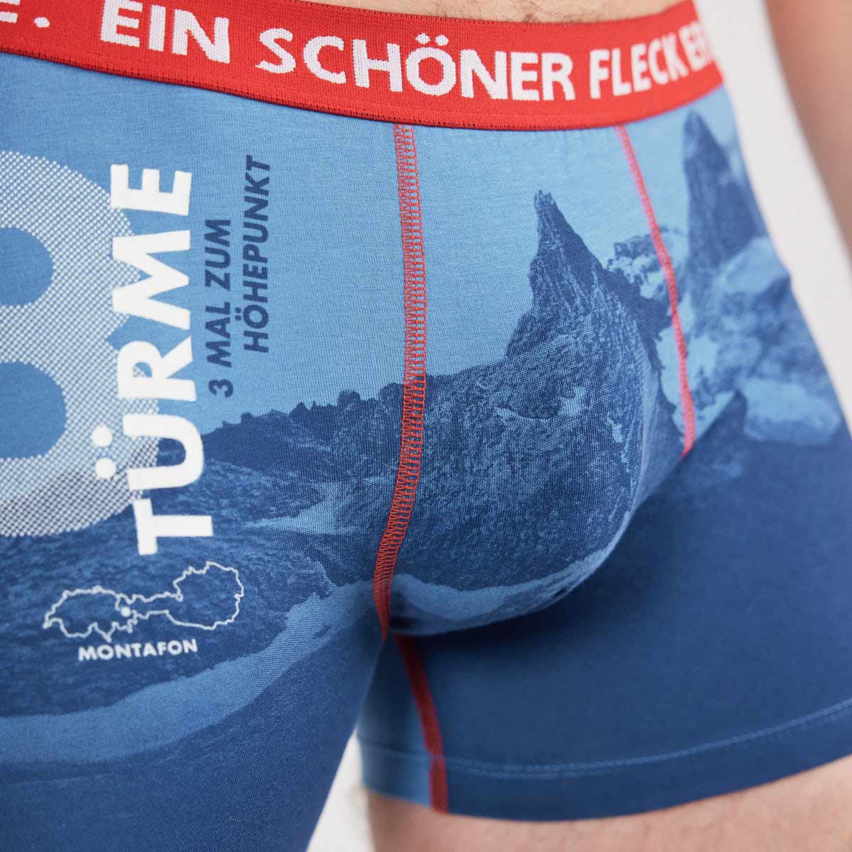 ESFE Alpine Bio-Wäsche Herren Boxer in Himmelblau - 3 Türme