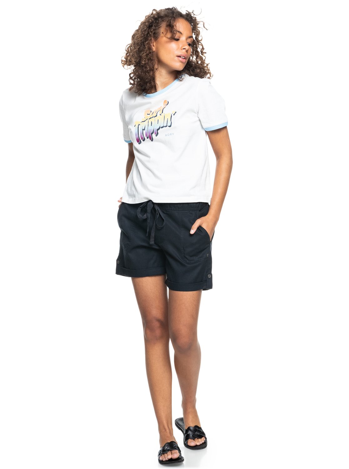 erjns03389_roxy-w_kvj0_frt9 Roxy Life Is Sweeter - Lyocell Shorts - Kurze Hose iin Schwarz