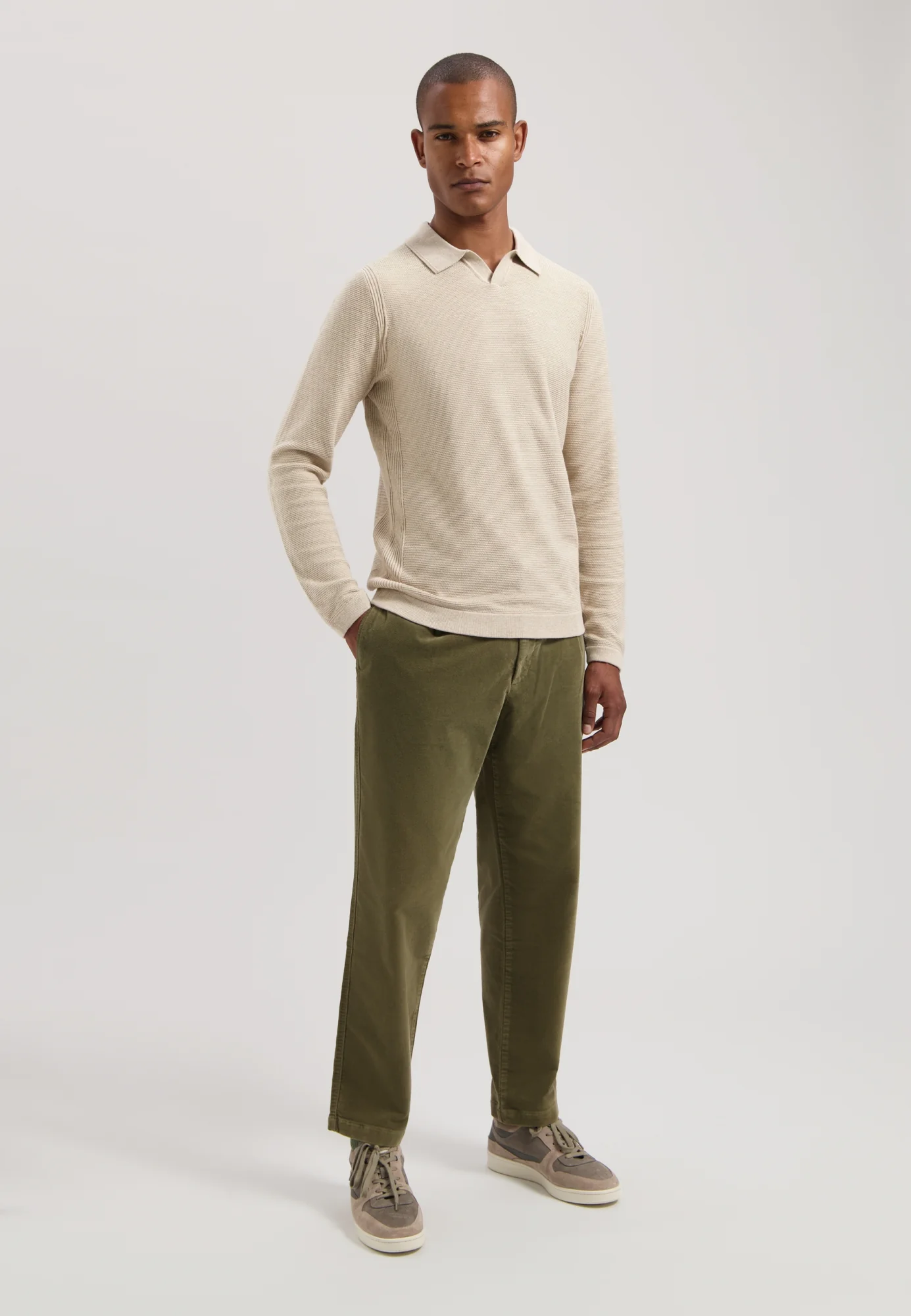 Dstrezzed Mercury Polo Strickpullover in Dessert Brown Beige - SALE Dstrezzed Mercury Polo Strickpullover in Dessert Brown Beige - SALE