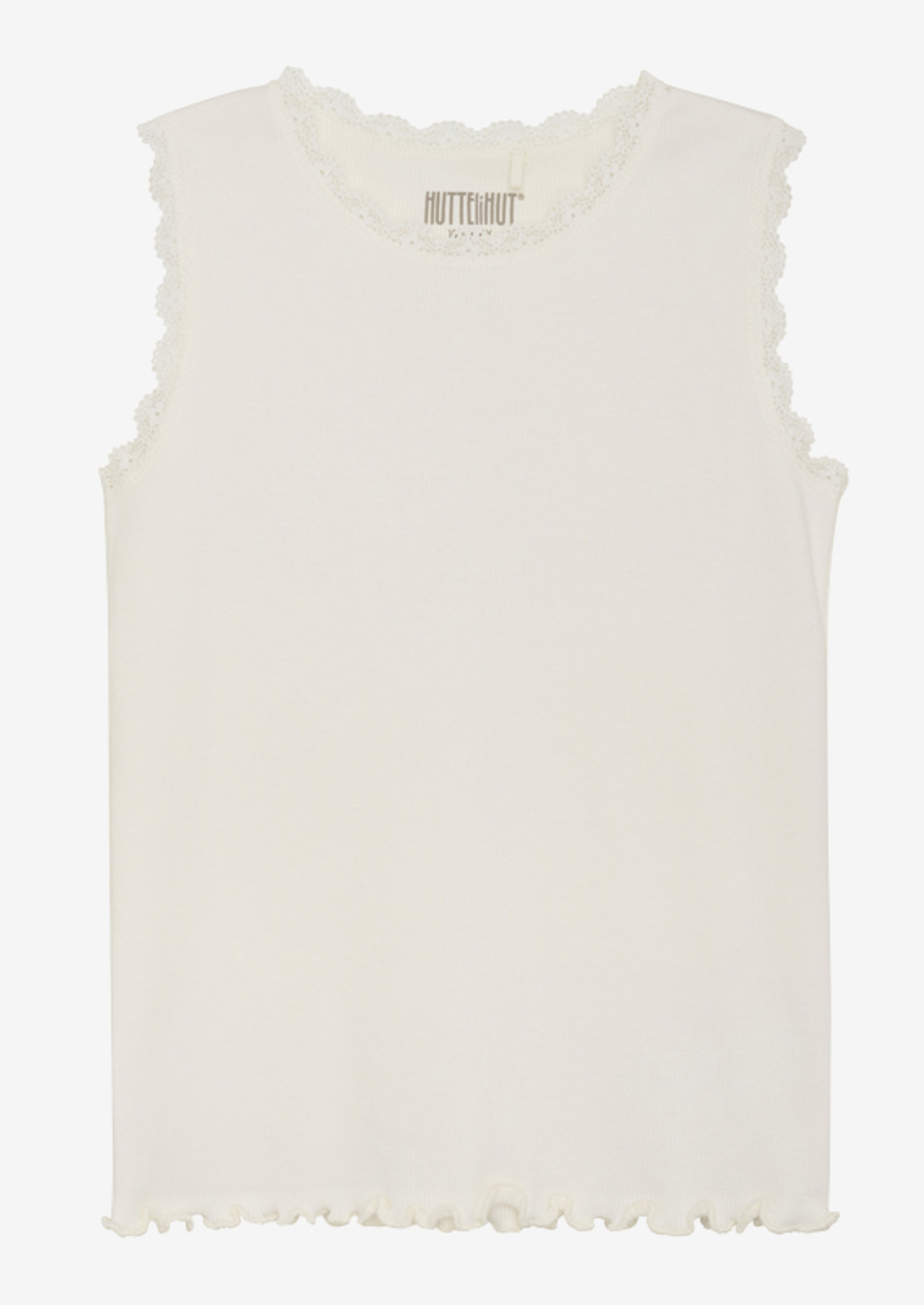 HUTTELiHUT Top in Creme Weiß mit Spitzenborte