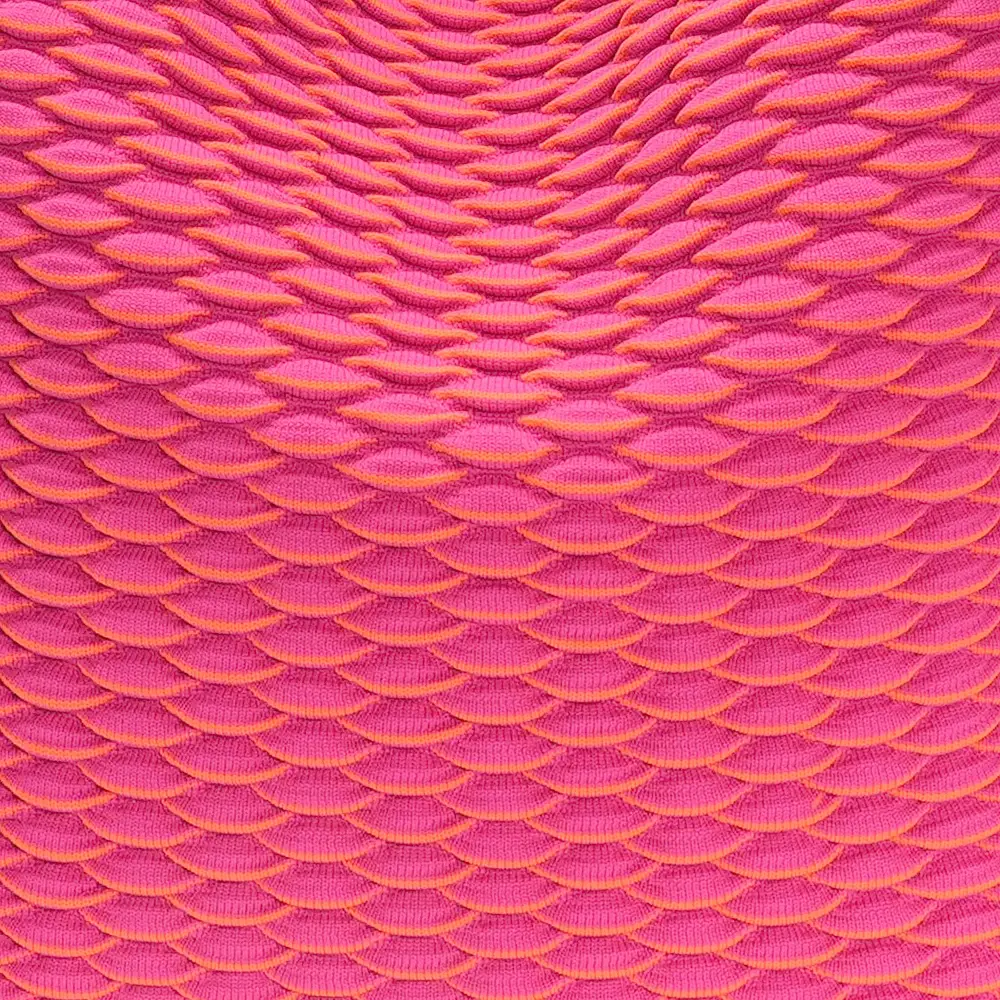 LOT83 LOIS Material Mix Gestrickte Shopper Tasche Orange & Pink Design