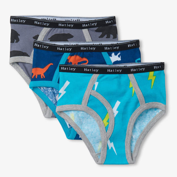 F00PPK1712 Hatley Kids Unterwäsche Briefs 3er Pack - Blitz, Bären & Dinos