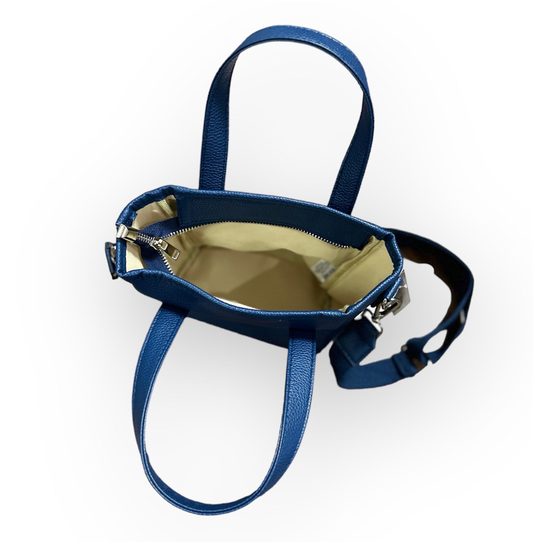 KisMe Kunstleder Umhängetasche mit Henkel und Crossbody Band in Marineblau