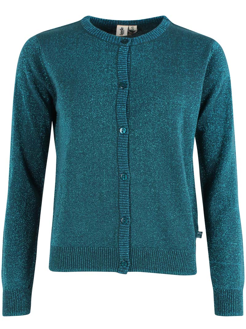 Danefae Damen Danesaga Glitzer Cardigan in Grün