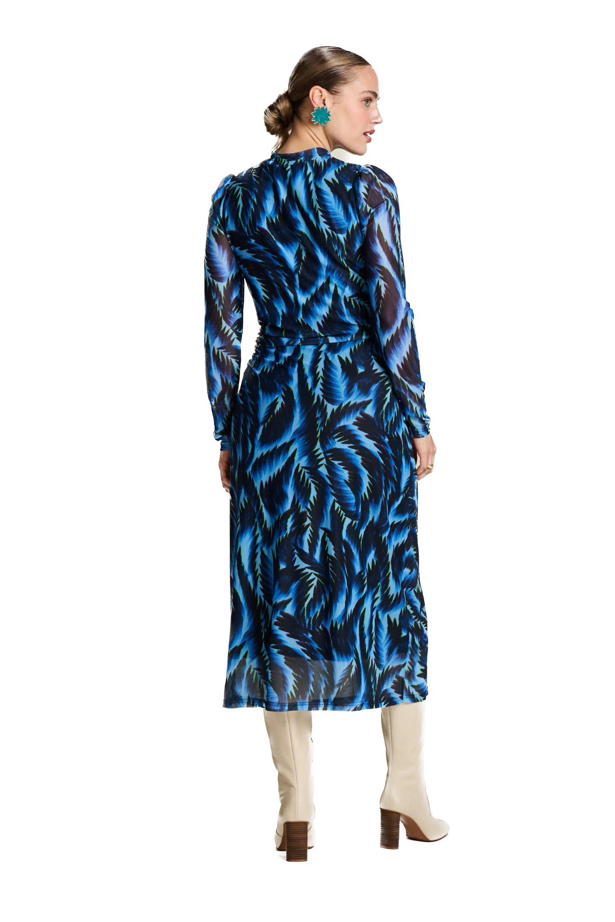 POM Amsterdam Kleid Feathers Blue Mesh - Blau/Grün - SALE POM Amsterdam Kleid Feathers Blue Mesh - Blau/Grün - SALE