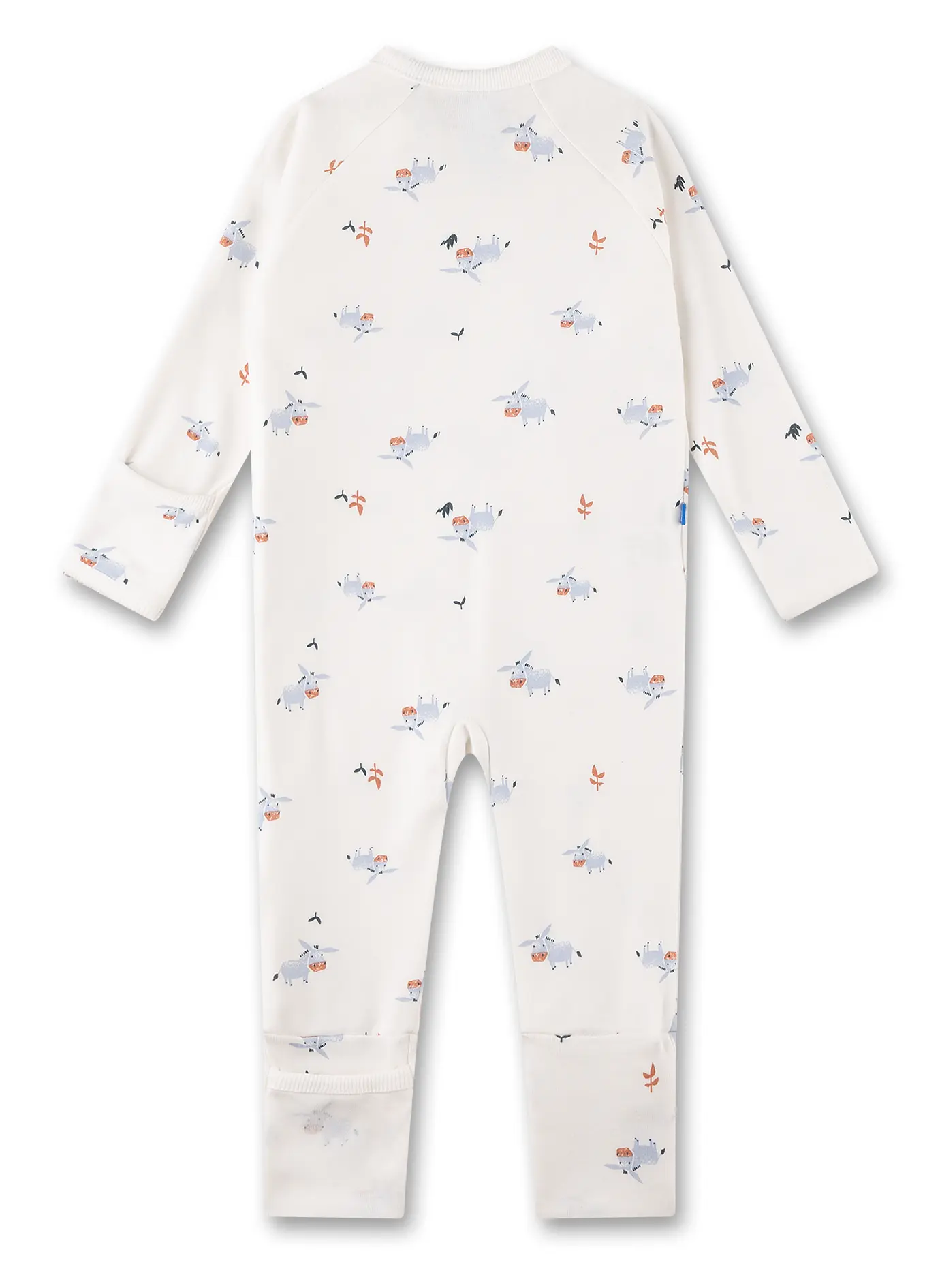 Sanetta Strampler in Creme Weiß mit Esel Allover - Ärmel & Füße zum Umstülpen Sanetta Strampler in Creme Weiß mit Esel Allover - Ärmel & Füße zum Umstülpen