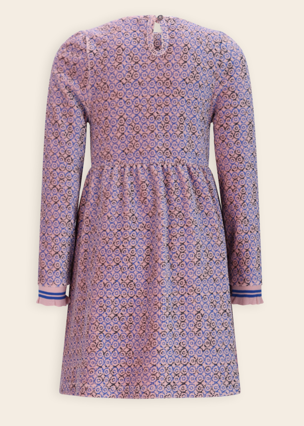 NONO Maxim Rib Cord Velvet Jersey Kleid in Rosa & Nautical Blau 