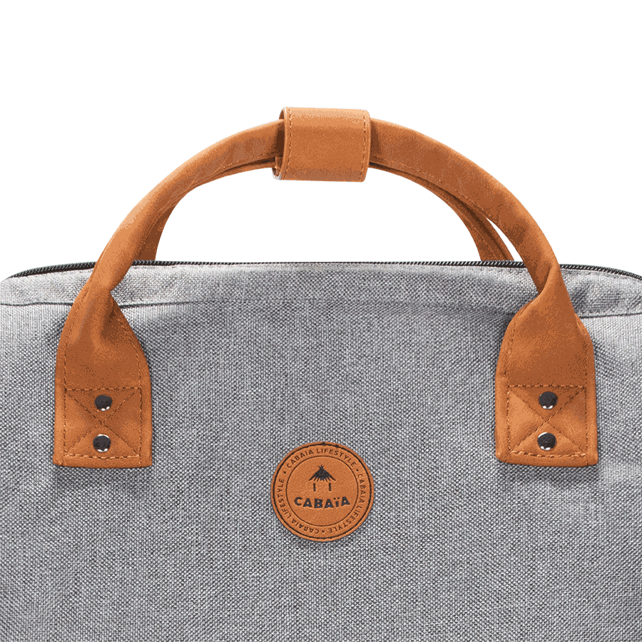 TDM-S21-NEW-YORK-LARGE-ANSES-BD Cabaia Rucksack NEW YORK Large mit Laptop-Fach in Hellgrau meliert