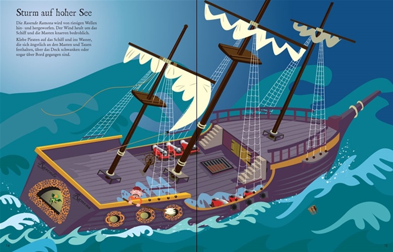 Usborne Stickerbuch - Auf dem Piratenschiff