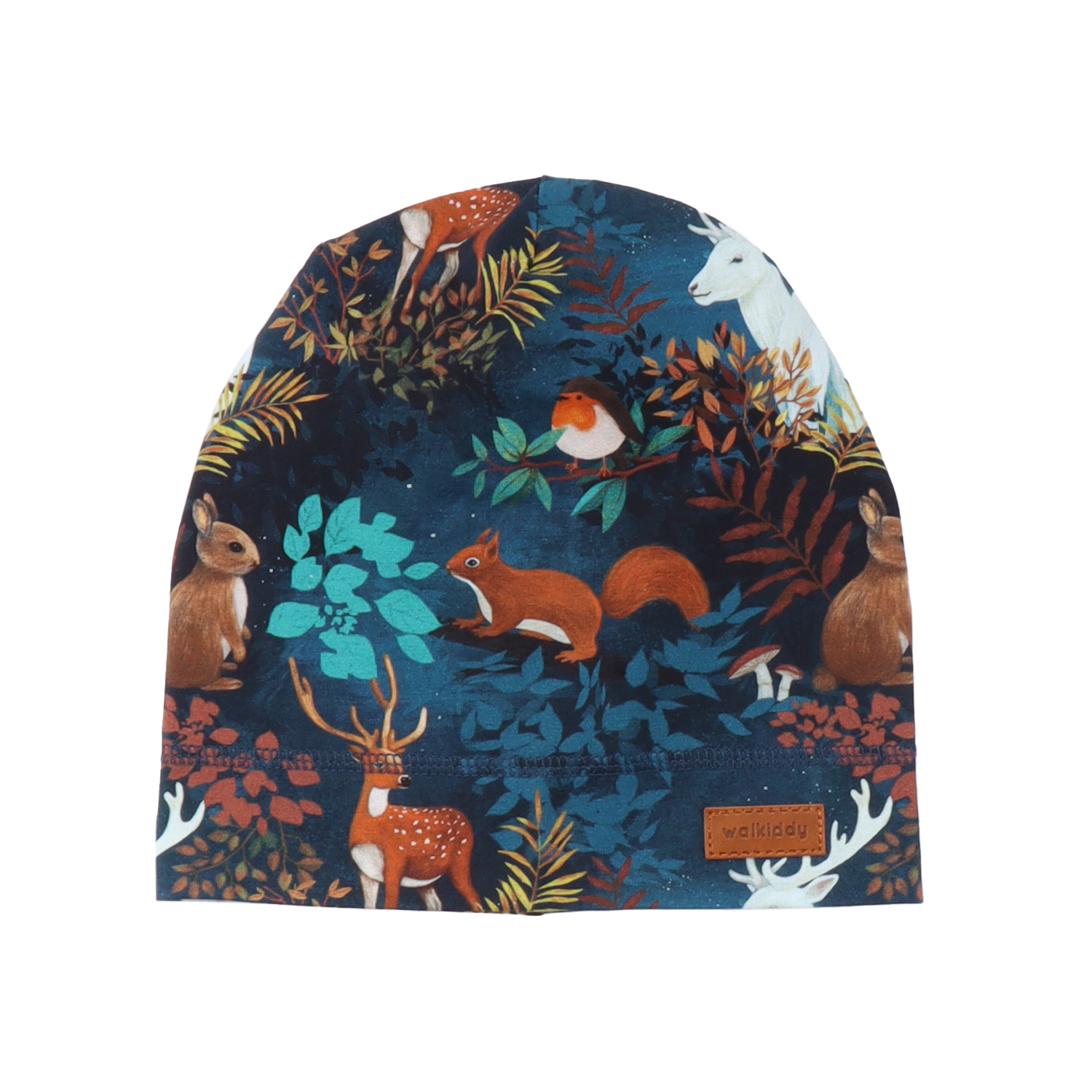 Walkiddy Beanie in Navy - Secret Forest