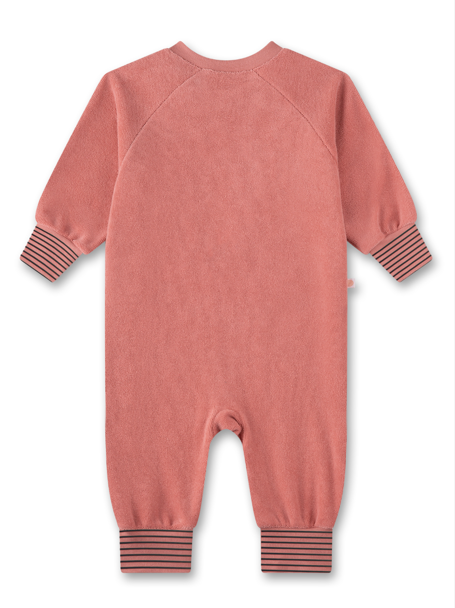 Sanetta Frottee Strampler in Peach - Eulenstickerei - SALE Sanetta Frottee Strampler in Peach - Eulenstickerei - SALE
