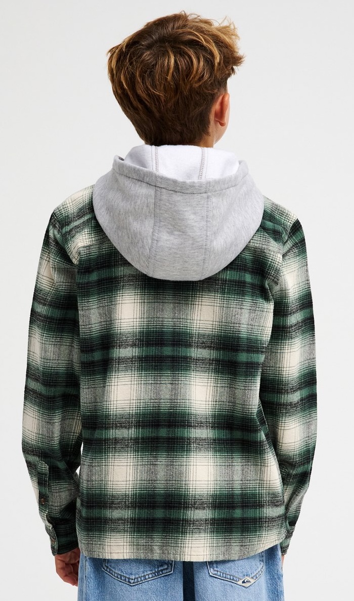 Quiksilver Timetable Flannel Hemd mit Hoodie Holzfäller Karo Grün Quiksilver Timetable Flannel Hemd mit Hoodie Holzfäller Karo Grün