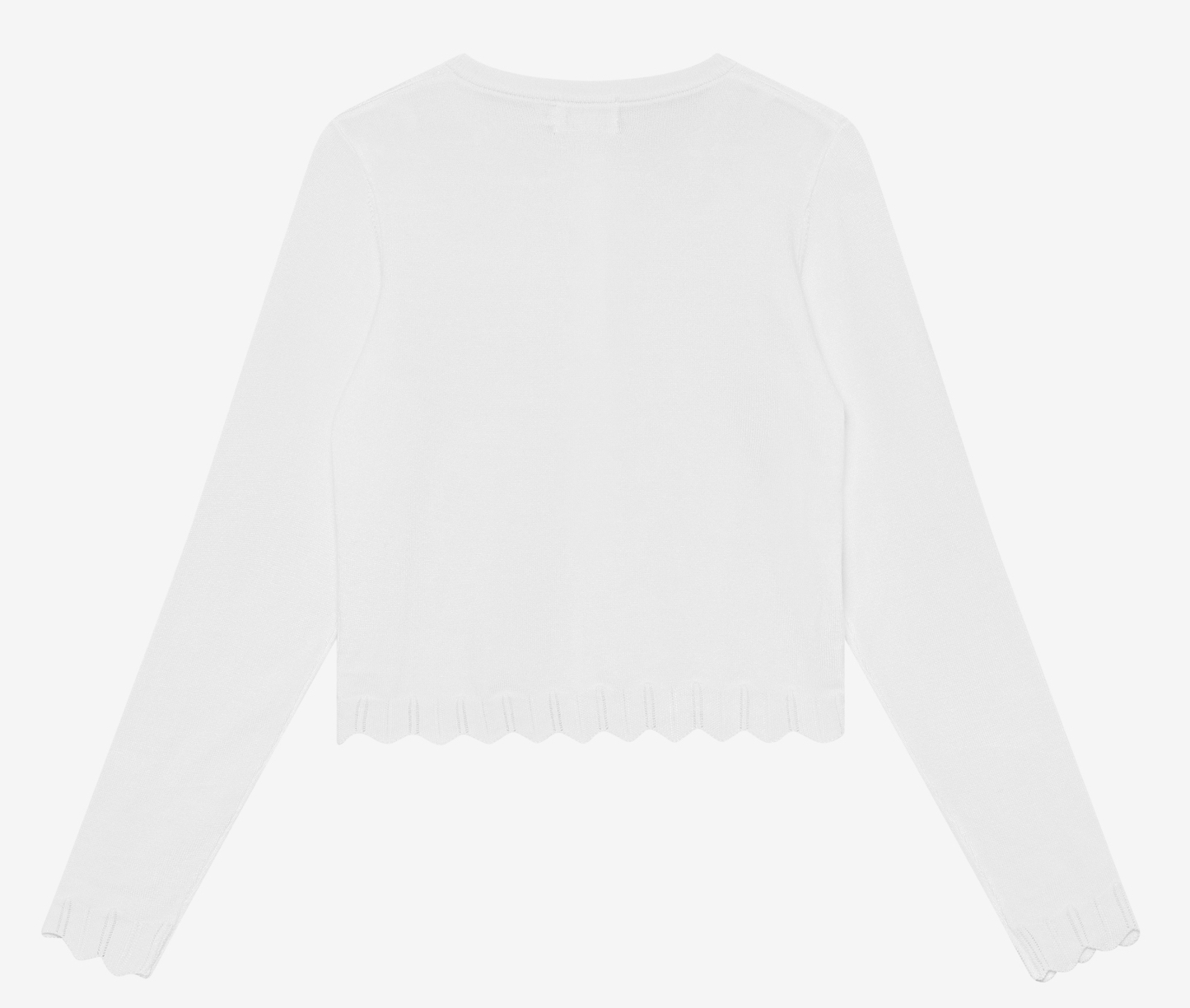 Creamie Cardigan Pointelle Strickjacke mit Lochmuster in Cloud Weiß
