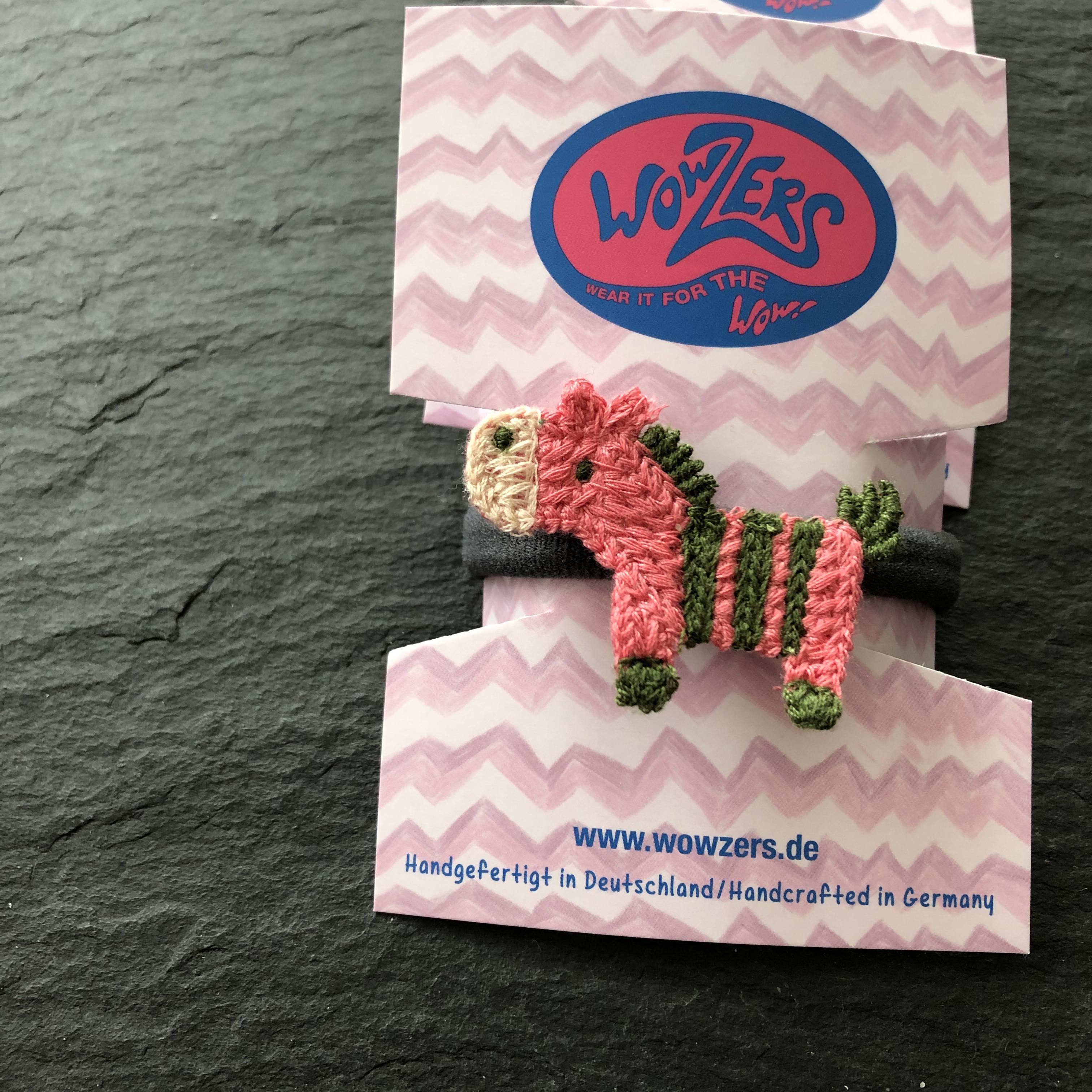 WOW-CEL-PFERD-PINK Wowzers handgefertigte Häkeltiere Haargummis - Pferde