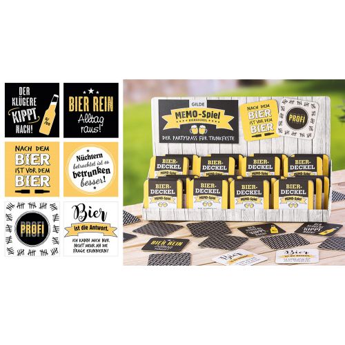 Gilde Bierdeckel Memo Spiel - 1 Set mit 12 Bierdeckel