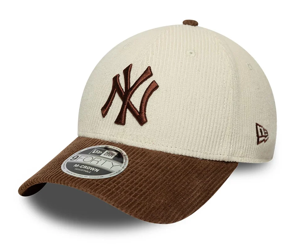 New York Yankees MLB Cord Cream & Brown 9FORTY M-Crown Adjustable Cap - Braun & Creme Kord Cap