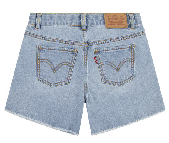 Levi's A-Line Girlfriend Jeans Short mit Fransen - Hellblaues Denim