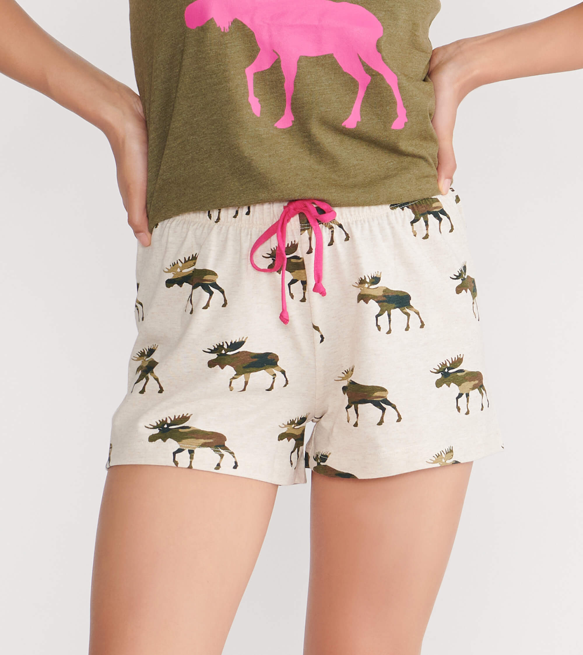 Little Blue House Kurze Pyjama Hose- Camooseflage - Camouflage