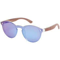 C3 Sonnenbrille Cancun Polarized - Blaues Glas mit Holzbügel