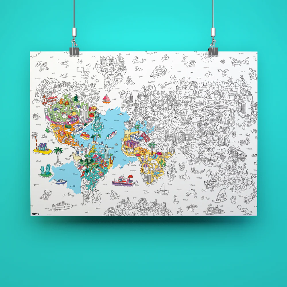 OMY Riesen Poster zum Ausmalen - Atlas