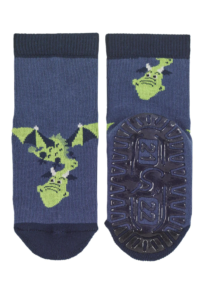 Sterntaler Fliesen Flitzer Stoppersocken Drache - Blau