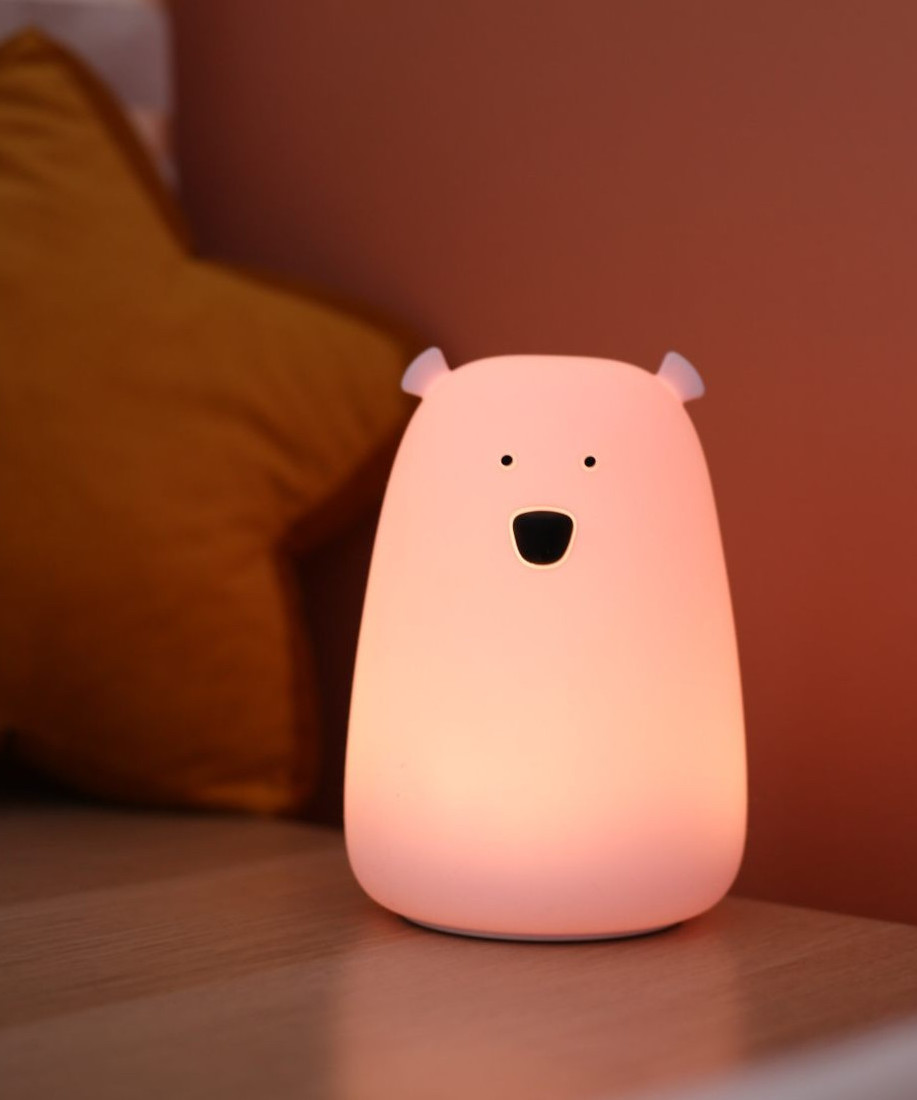 Rabbit & Friends Big Bear Silikonlampe mit Fernbedienung - Lavender Bär