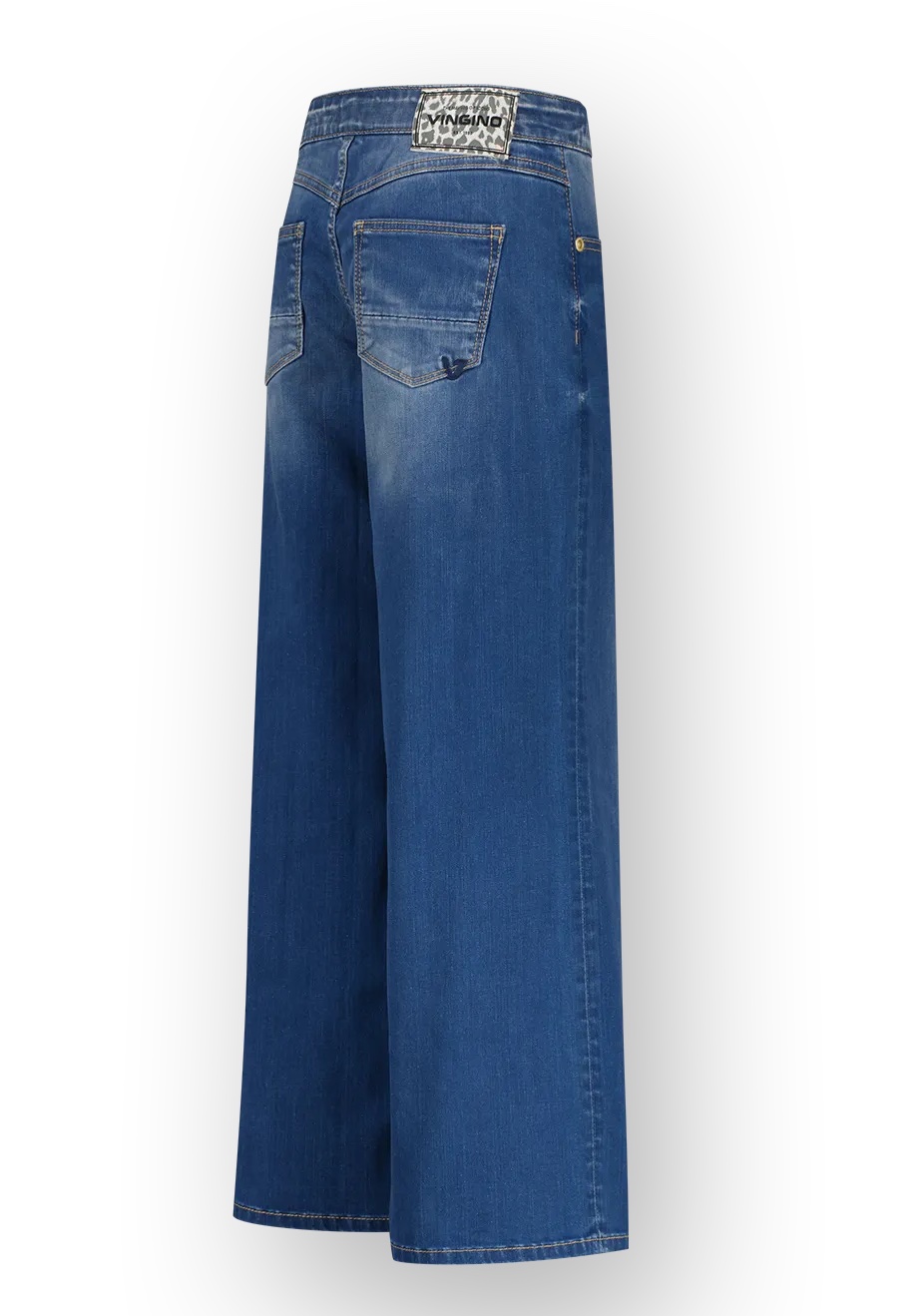 Vingino Jeans Bellini Wide Leg Jegging in Mid Blue Wash Vingino Jeans Bellini Wide Leg Jegging in Mid Blue Wash
